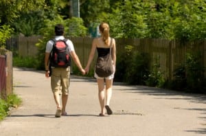 Walking in Calgary on a date