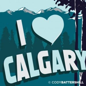 i love yyc calgary mountains graphic