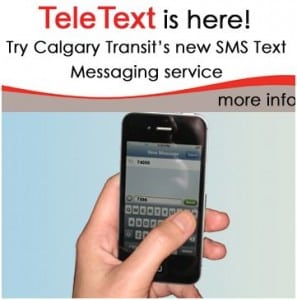 Calgary transit text service tele text