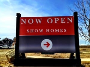 Show Homes Sign New Calgary Homes