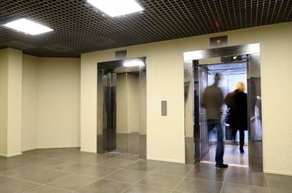 People entering into a condo elevator