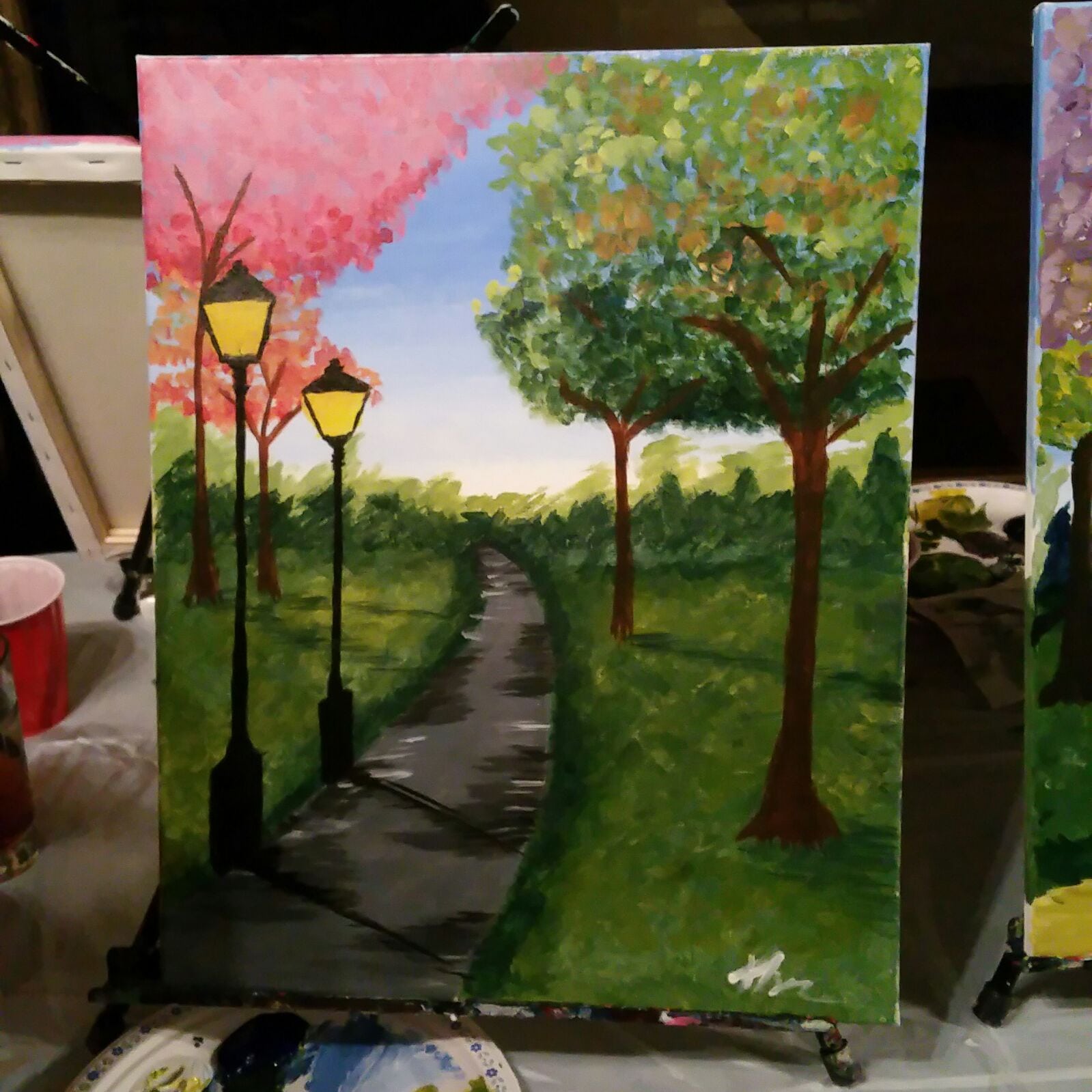 Paint night calgary Valentine's Day V-Day date idea picture painting