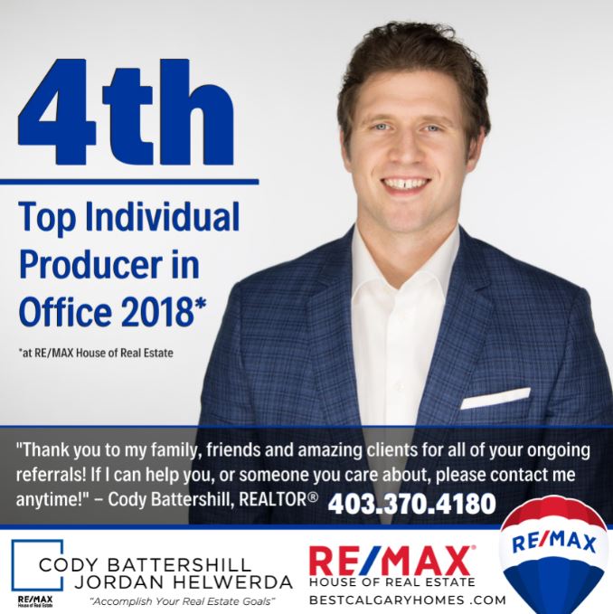 Cody Battershill top REMAX Real Estate Agent in Calgary, Alberta