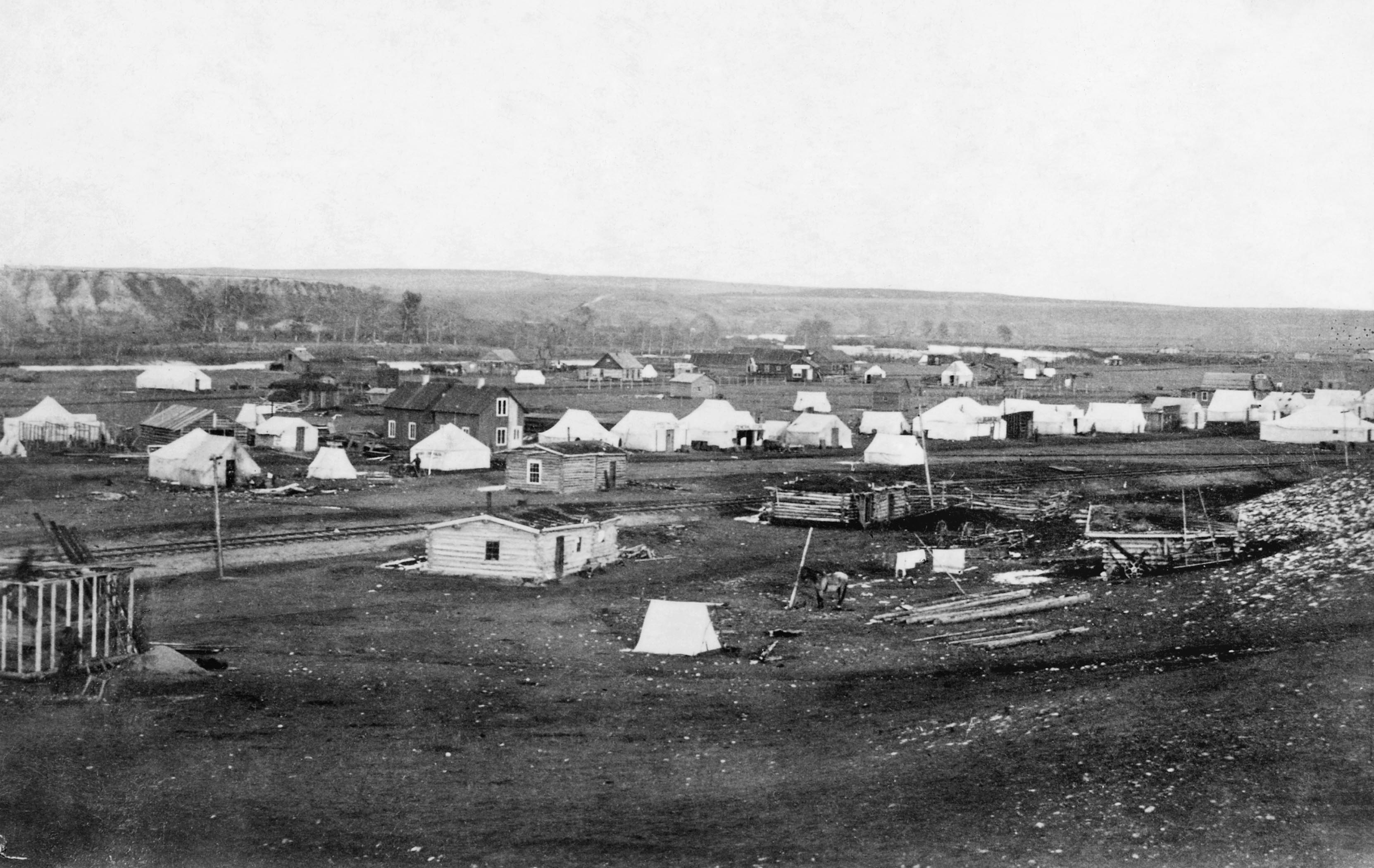 1883 tent town downtown calgary historical picture