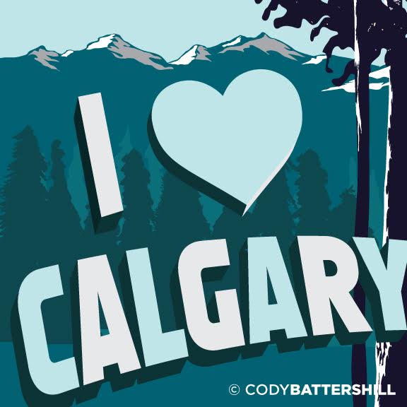 i love yyc calgary mountains graphic