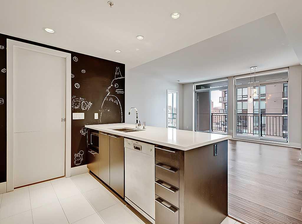 Kitchen view inside past sold listing at Luna in Calgary